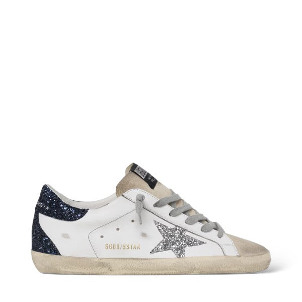 GOLDEN GOOSE SUPER STAR 'WHITE BLUE GLITTER'