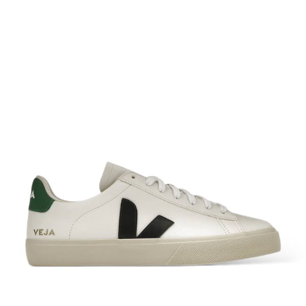 VEJA CAMPO CHROMEFREE LEATHER 'WHITE BLACK EMEURAUDE'