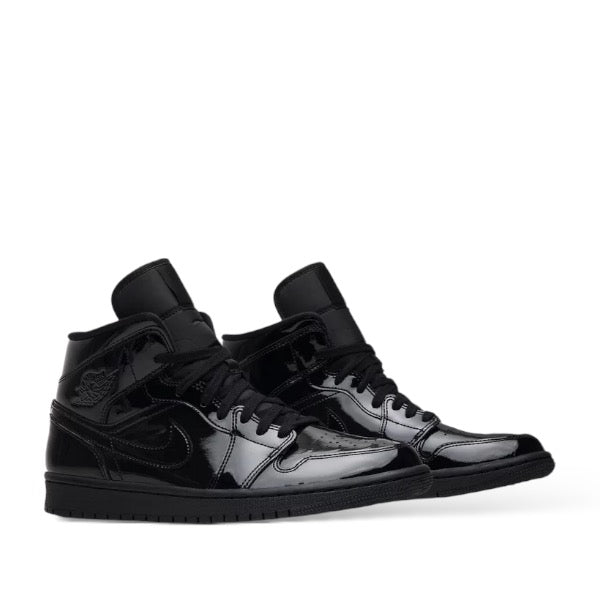 JORDAN 1 MID SE 'PATENT TRIPLE BLACK'