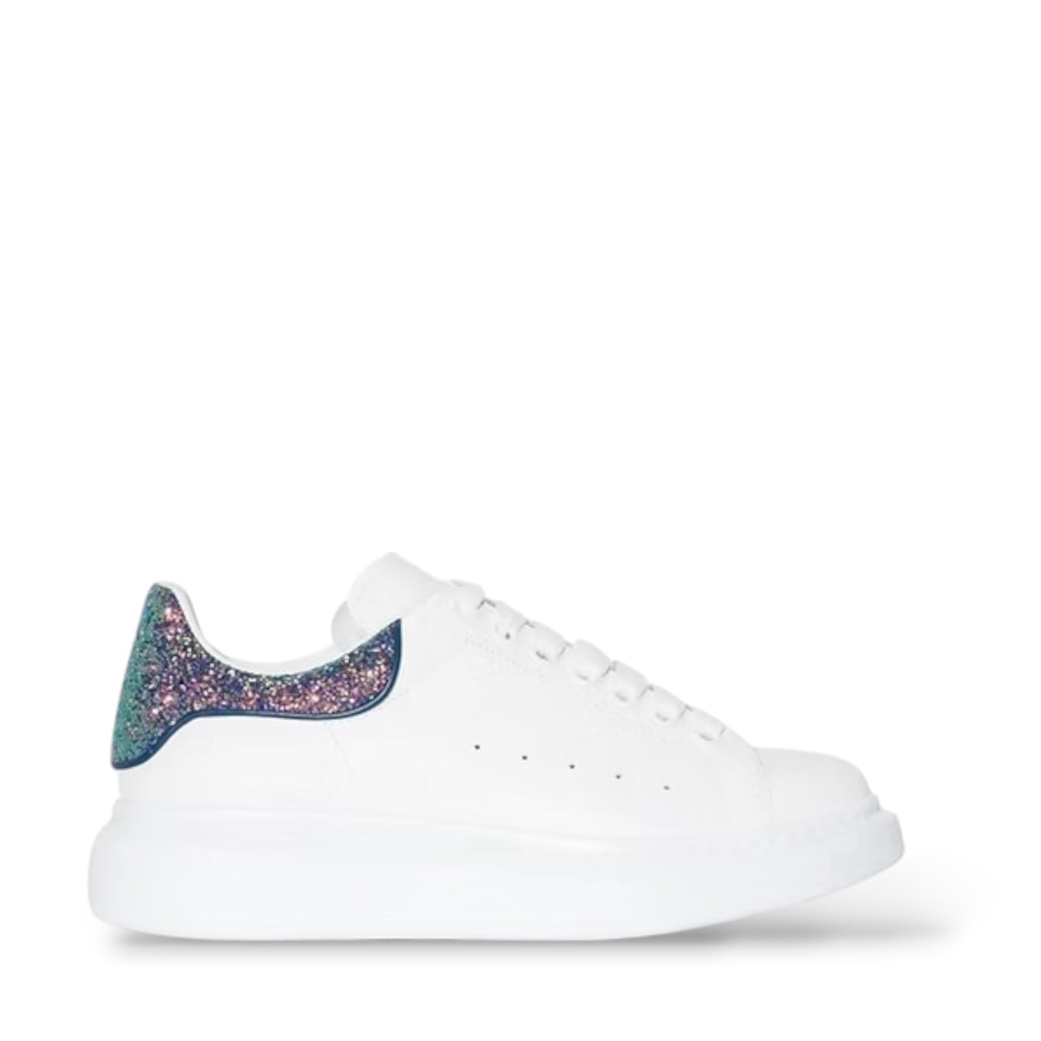 ALEXANDER MCQUEEN OVERSIZED 'WHITE DARK IRIDISCENT GLITTER'