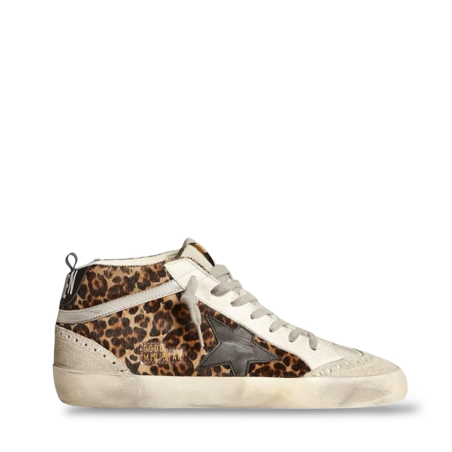 GOLDEN GOOSE MID STAR BLACK STAR 'LEOPARD'