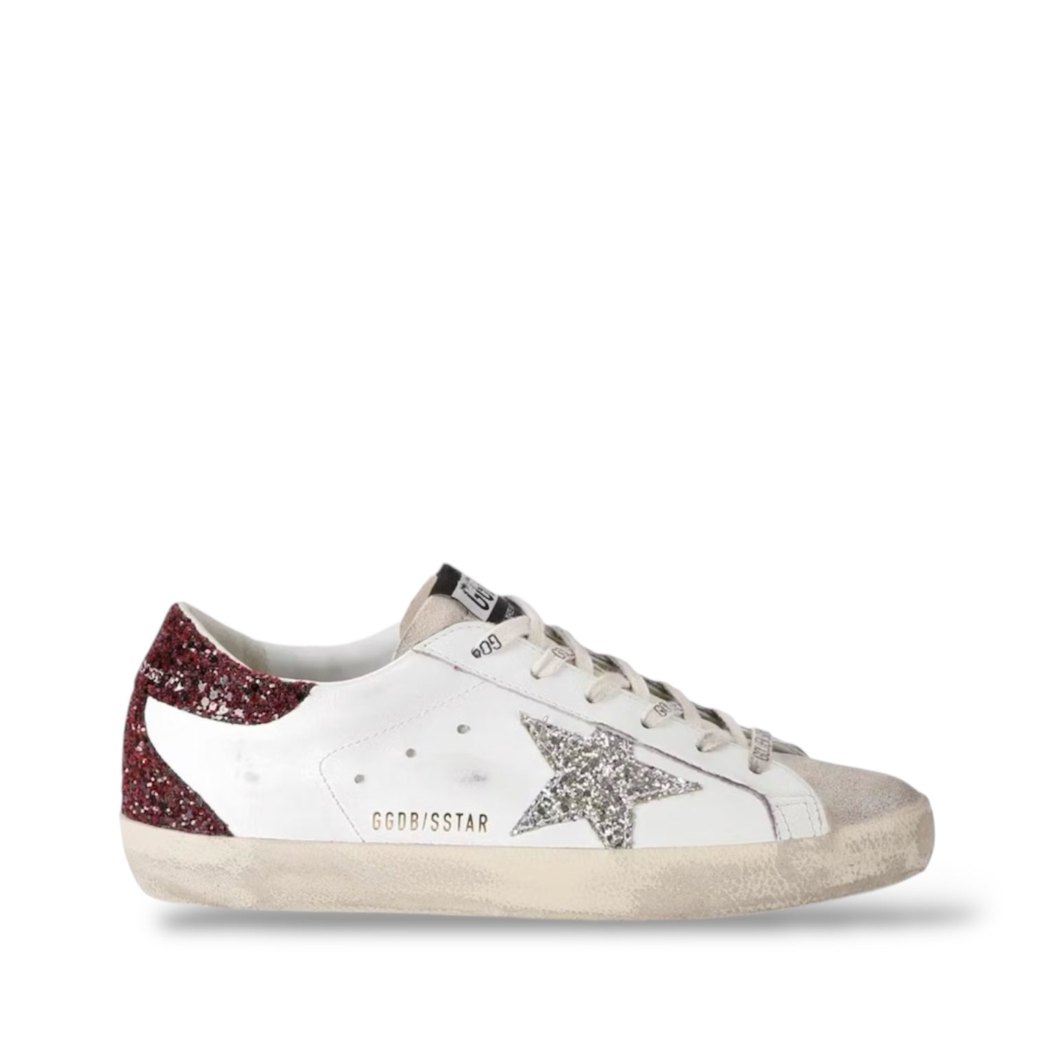GOLDEN GOOSE SUPER STAR ' WHITE BORDEAUX'