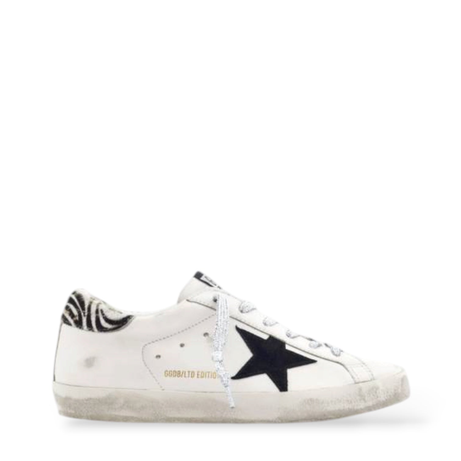 GOLDEN GOOSE SUPER STAR 'ZEBRA HEEL WHITE'