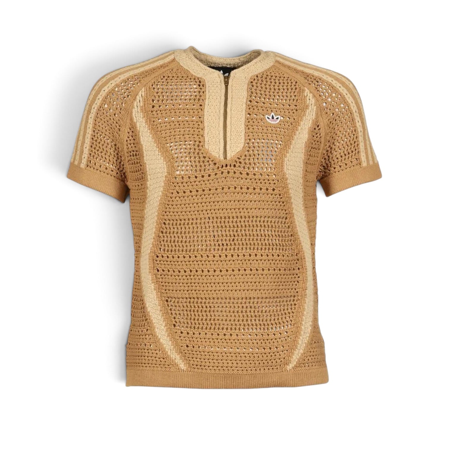 ADIDAS CLOT HALF-ZIP 'KNITTED POLO SHIRT BROWN'
