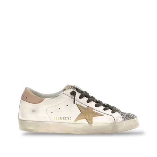 GOLDEN GOOSE 'SUPER STAR PLATINUM GLITTER TOE'