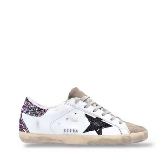 GOLDEN GOOSE 'SUPER STAR WHITE BLACK MULTI GLITTER'