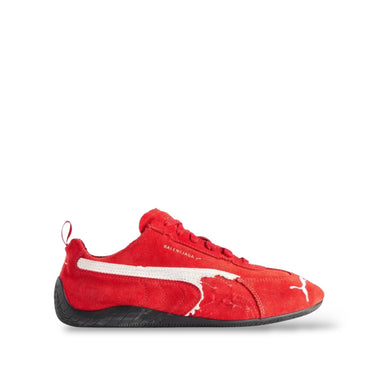BALENCIAGA X PUMA  SPEEDCAT SUEDE 'DISTRESSED RED WHITE'