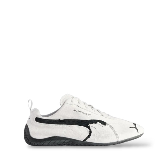 BALENCIAGA X PUMA  SPEEDCAT SUEDE 'DISTRESSED WHITE BLACK'