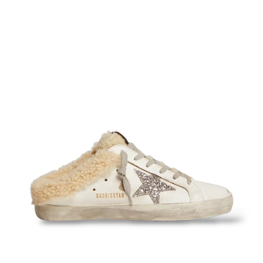GOLDEN GOOSE SUPER STAR 'SABOT WHITE SILVER BEIGE'