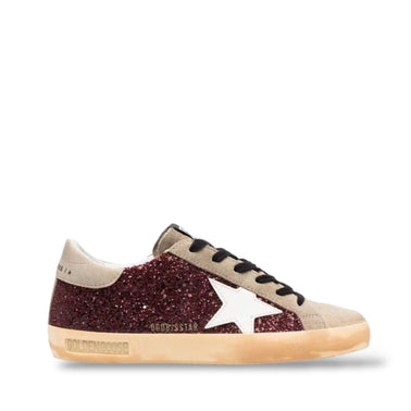 GOLDEN GOOSE SUPER STAR GLITTER 'BORDEAUX WHITE'