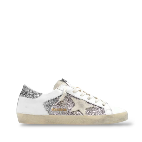 GOLDEN GOOSE SUPER STAR ' DOUBLE SILVER GLITTER'