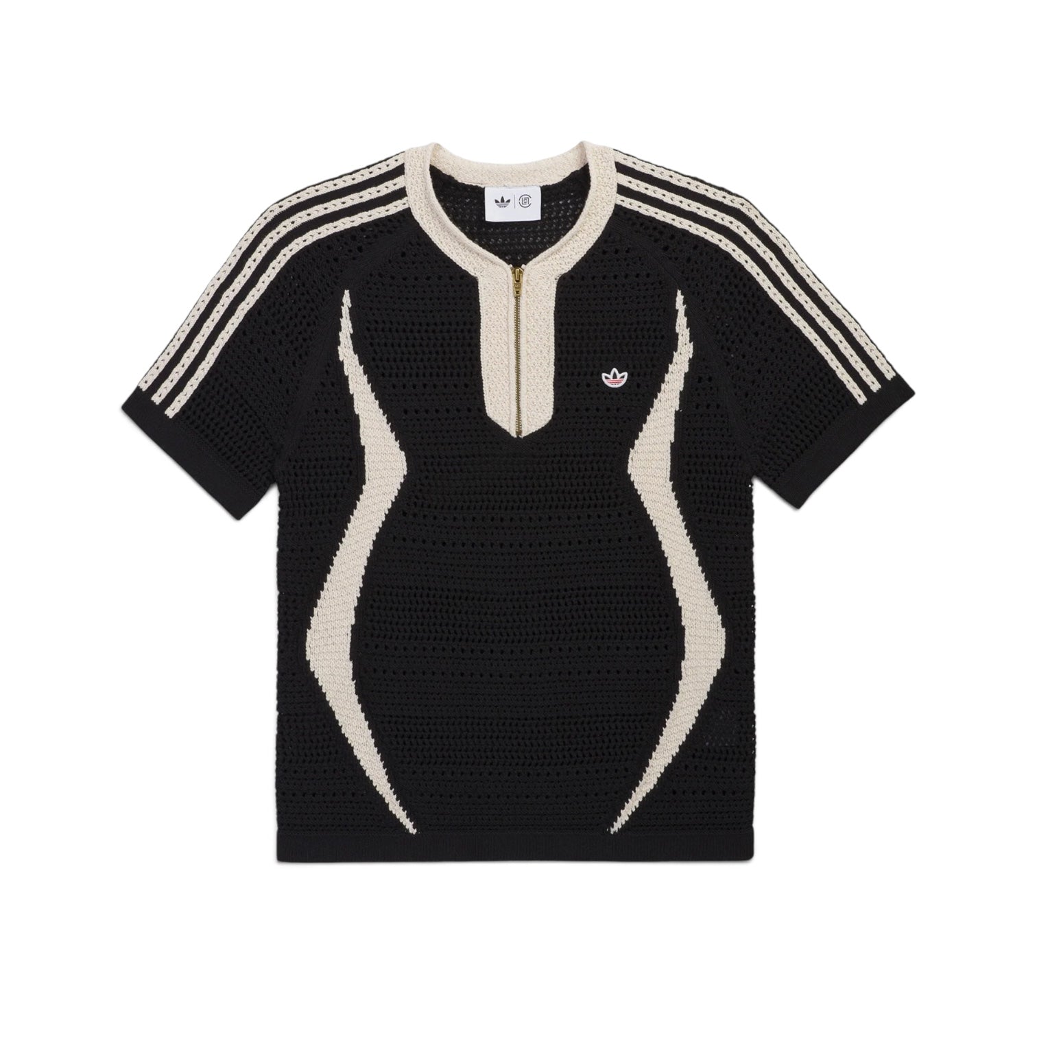 ADIDAS CLOT HALF-ZIP 'KNITTED POLO SHIRT BLACK'
