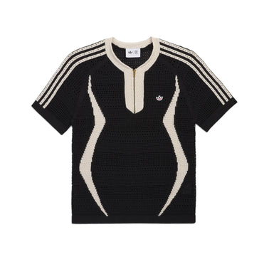 ADIDAS CLOT HALF-ZIP 'KNITTED POLO SHIRT BLACK'